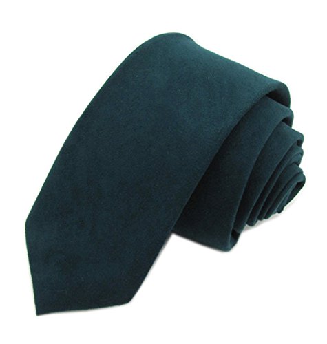 Men Big Boy Dark Peacock Teal Tie Autumn Cotton Linen Necktie Best Gifts for Son