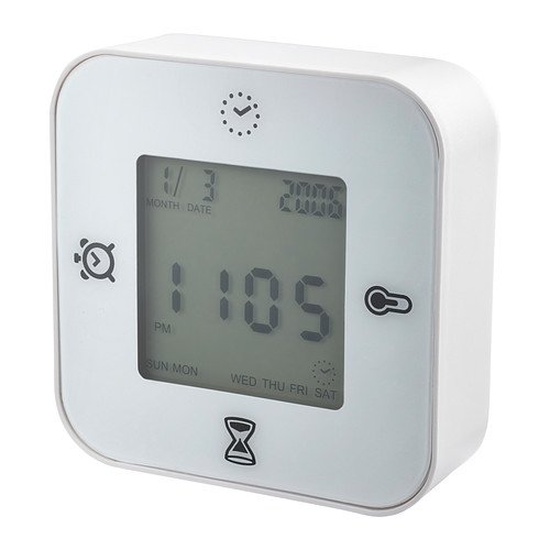 Ikea Klockis Clock/thermometer/alarm/timer, White