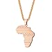 U7 Africa Map Pendant Stainless Steel/18K Gold Plated/Rose Gold Plated Chain Ethnic Symbol Pattern African Necklace Hip Hop Jewelry