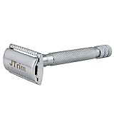 Long Handle Safety Razor By JTrim Men Shaver Double Edge Safety Razor Chrome Plated Include 10 Platinum Blades And travel Pouch Case includes JPT-LHSR Jay's Products