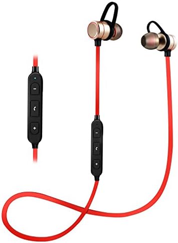 Stereo EarBuds Wireless Headphones Bluetooth 4.1 Earphone with Microphone,Metallic Housing Magnetic Connection Lightweight Noise Reduction Earbuds IPX4 Sweatproof Headset for Gym,Sport,Cycling,Driving