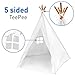 EasyGoProducts EGP-TeePee-003 Indoor Tee Pee Tent - Play Teepee Tent for Kids with Five Wood Poles & Carry Bag, White