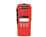 Red Front Housing Replacement for Motorola HT1250 two way radio Walkie Talkie Case Replacement Refurbish Refurb Kit with Buttons Channel Selector PTT button Stickers