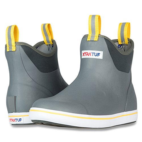 XTRATUF Performance Series 6" Men’s Full Rubber Ankle Deck Boots, Gray & Yellow (22735) - Thumbnail 7