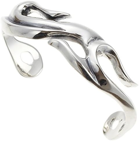 Amazon アクセサリーショップピエナ メンズブレスレット シルバー925 腕輪 バングル 太め 炎 タトゥー トライバル ブレスレット 通販