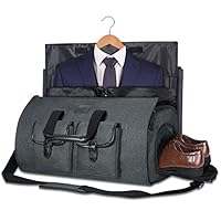 Carry-on Garment Bag Large Duffel Bag Suit Travel Bag Weekend Bag Flight Bag with Shoe Pouch for Men Women (Black)