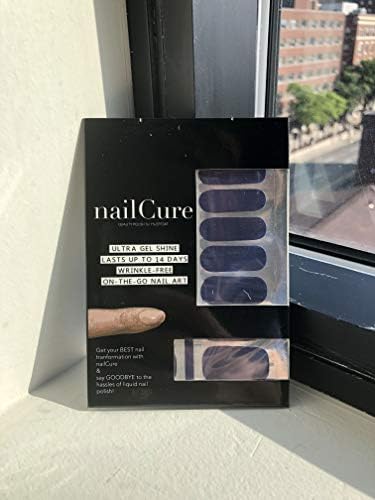 nailCure 16 pcs Nail Polish Strips Nail Stickers (Navy Blue)