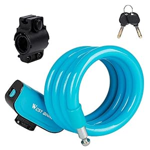 ICOCOPRO Bike Lock, Bike Lock Cable with Anti-theft Lock Cylinder, Coiled Secure Keys Bike Cable Lock, PVC Anti-scratch…