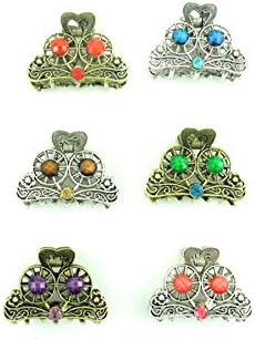 Linda Fashion Gold and Silver Jaw Clips, No.07008, 12 Count