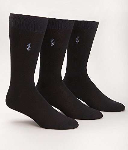 Polo Ralph Lauren Super Soft Crew Dress Socks 3-Pack, One Size, Navy