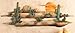 Desert Sunset Cactus Southwest Metal Wall Art