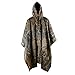 LOOGU Camo Poncho, Waterproof Rain Poncho Camouflage Rain Coat Outdoor Camo Shelter Ground Sheet