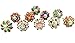 STREET CRAFT Dotted Mix Color Multi Designed Ceramic Cupboard Cabinet Door Knobs Drawer Pulls Chrome Hardware Hand Painted Pulls Set of 10
