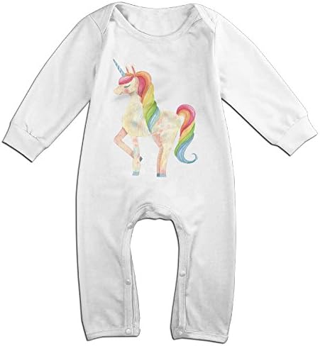 Vvw4 Unicorn HorseNewborn Infant Baby Long Sleeve Unisex Cotton Romper Toddler Clothes