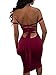 GOBLES Women's Sexy Off The Shoulder Bandage Sleeveless Midi Club Dress (Wine red, S)
