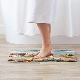 Beach Bathroom Rug Seashell Bath Mat Non Slip Soft Comfortable Water Absorption Doormat 24x16 Inch 41Jx8tAp1EL