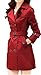 Galsang Women's Slim Double-breasted Wind Coats#bh41 (M, Wine Red)
