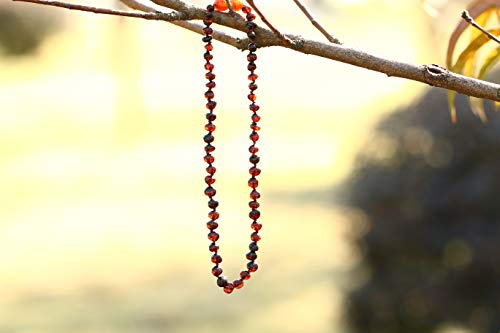Raw Baltic Amber Teething Necklace for Babies - (Cognac) Anti-Flammatory, Drooling. Relief Teething Pain. Free Baby Teether Toy, Best Shower Gift for Your Baby, Boys & Girls On Christmas…