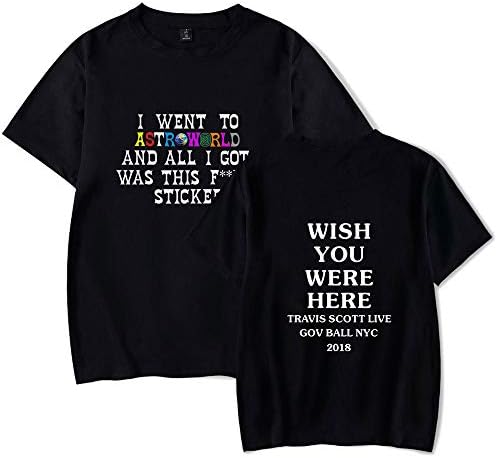Travis Scotts Astro World Printing Short-Sleeve Crewneck Solid Fashion Summer T-Shirt for Kids, Teens and Adults