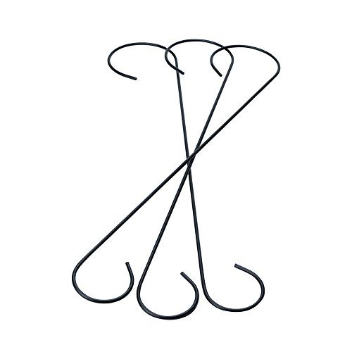 Best Home Products Metal 24" S-Hooks - Set of 3 - Extra Long, Multi-use, Bird Feeders & Plants - Premium Quality Rust Resistant Steel - Outdoor/Indoor Use (3)