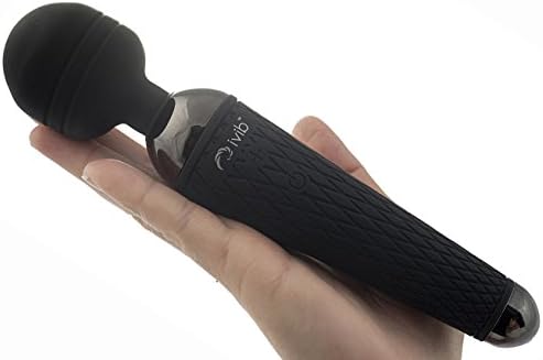 IVIB Cordless Wand Massager - Strong Therapeutic Vibration - Full Body Massage - Sore Muscle &amp; Sports Recovery - Rechargeable - Waterproof - Travel Friendly - 3x Speeds 13x Patterns - Black Grey
