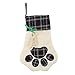 LO LORD LO Christmas Stocking for Pet Dog Cat Large Paw Stocking for Personalize (Green)