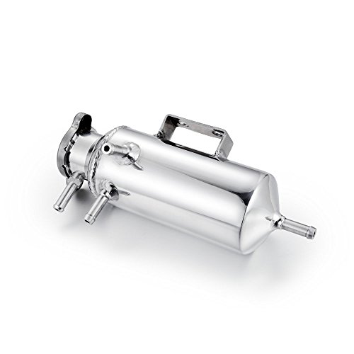 Heinmo Universal Aluminum Car Oil Catch Radiator Breather Tank Kit Reservoir Can Silver