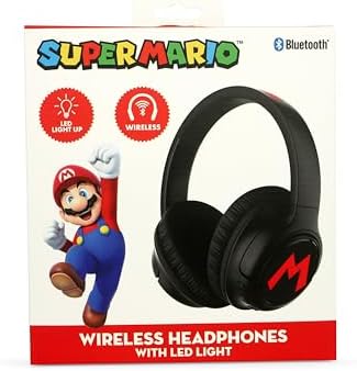 Auriculares INALÁMBRICOS Plegables Super Mario con LUZ LED