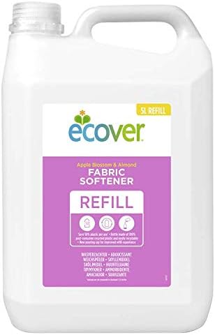 Ecover Fabric Softener Refill, Fabric Conditioner to Soften Your Clothes, Fresh Apple Blossom & Almond Scent 1 x 166 Washes, 1 x 5L