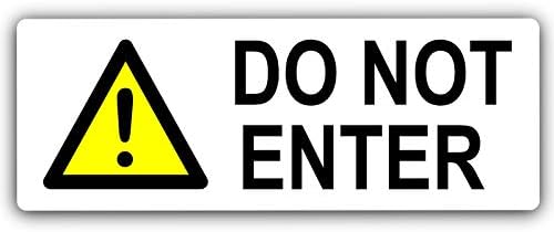 Do Not Enter Sign-WITH IMAGE-Aluminium Metal-WHITE-Warning Door Notice Office Shop Warehouse School Cafe