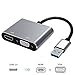 USB3.0 to HDMI VGA Adapter Dual Output, USB to VGA HDMI HD 1080P Converter Cable for Windows 7/8/10 Computers