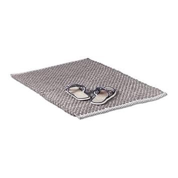 Relaxdays Tapis De Bain Microfibre Gris 100x60x15 Cm