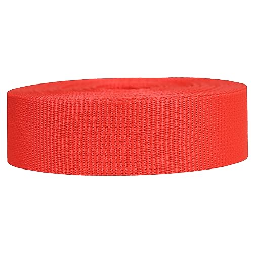 Strapworks Lightweight Polypropylene Webbing - Poly Strapping for Outdoor DIY Gear Repair, Pet Collars, Crafts – 1.5 Inch x 10 Yards - Blood Orange