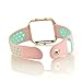 LoveBlue for Fitbit Blaze Band,Fitbit Blaze Sports Silicone Bracelet Strap Wristband Replacement Band Watchband with Frame for Fitbit Blaze (Pink&Azure+Rosegold Frame-Small)