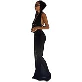 Oludkeph Women's Vintage Cloak Sleeveless Hooded Costume Sheer Lingerie Rave Outfits Long Maxi Cover Up Dress