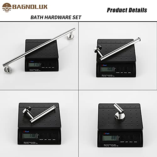 BAGNOLUX Bathroom Hardware Accessories Set 4Piece Stainless Steel