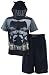 DC Comics Big Boys' Black Batman with Hooded Cape Short Pajamas