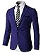 H2H Mens Slim Fit Single One Button Blazer Jackets with Pocketchief Trim