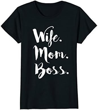Womens Wife Mom Boss, Wifey Shirt, Lady T-shirt Tee Large Black