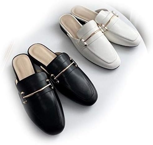 Amazon ローファーサンダル レディース ビット ローファー 踵なし フラット 黒 白 ブラック ホワイト レディースローファー ローヒール ブローファー 通勤 ローファー スリッポン