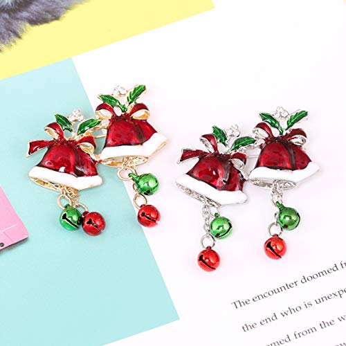 YEYA Christmas Brooch Pin Set Holiday Pin Set Xmas Jingle Bells Christmas Tree Pin Party Favor Best Gift for Women Girls (Style：B) - Thumbnail 2