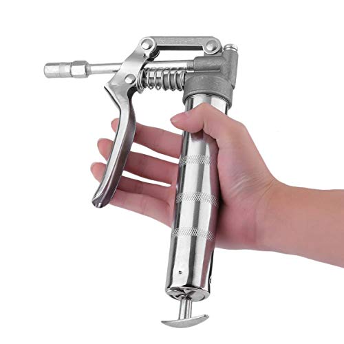 3oz Lubricating Cartridge Safe Working Pressure 3500PSI Pistol Grip Mini Hand Grease Gun Chrome-Plated Grease Gu