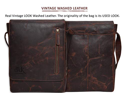Leather Messenger Bag for Men Women - Messenger bag for Ipad Vintage Leather Crossbody Over the Shoulder Satchel