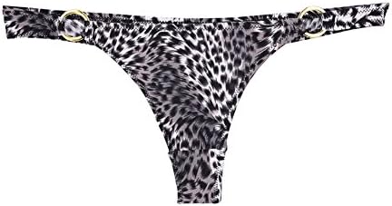 Erjing Sexy Women Lady Panties Leopard Metal Buckle G-String Low Waist Traceless Thong T-Back Underwear (Colorful Leopard 2, Free)