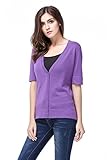 Knitbest Women's Ladies V Neck Short Sleeve Open Front Loose Cardigans