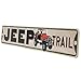Jeep Trail Embossed Metal Street Sign - Vintage Jeep Sign for Garage or Man Cave