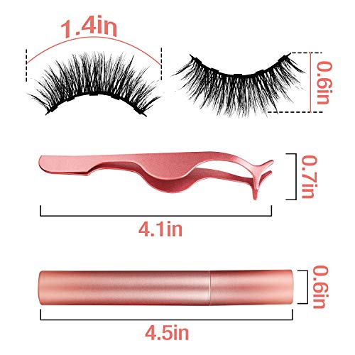 MUSCCCM Magnetic Eyeliner and 5 Pairs of Waterproof Magnetic Eyelashes Comes with Applicator Easy and Long Lashes are Best Choice for Novice,Suitable for Wearing to Attend Ceremony Feast Party