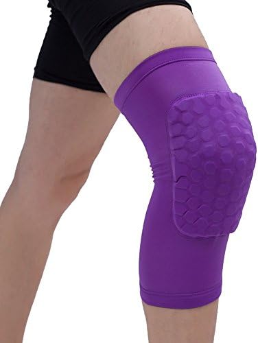 TOPSHION 2 Packs Short Knee Pads Basketball Brace Support Honeycomb Kneecap Knee Protect Compression Socks for Volleyball,Basketball(1 Pair)