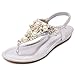 Meehine Women's Elastic Sparkle Flip Flops Summer Beach Thong Flat Sandals Shoes