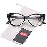 Pro Acme Vintage Inspired Fashion Mod Chic High Pointed Clear Lens Cat Eye Glasses (Black)
